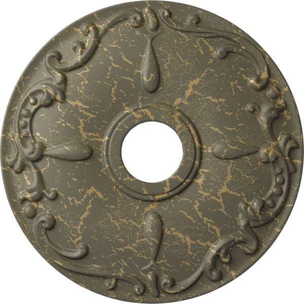 Ekena Millwork Kent Ceiling Medallion (Fits Canopies up to 5"), 18"OD x 3 1/2"ID x 1 1/4"P, Witch Hazel Crackle CM18KEWHC - main